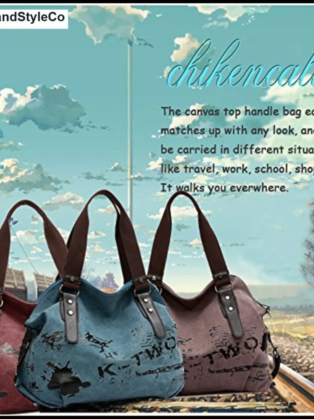 Vintage Canvas Hobo Handbag Tote Shoulder Bag Women Casual Daily Purse